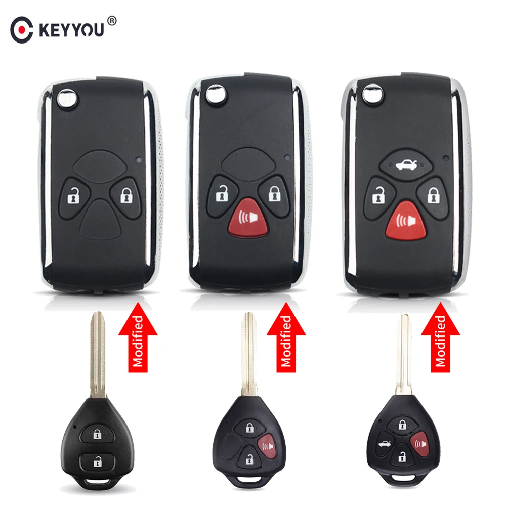 Раскладной чехол KEYYOU для автомобильного ключа 10 модифицированных кнопок 2/3/4