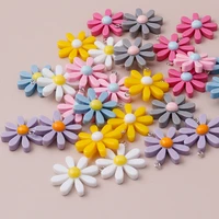 10pcs candy color resin daisy flowers pendants for diy necklaces handmade earrings 34x29mm making finding