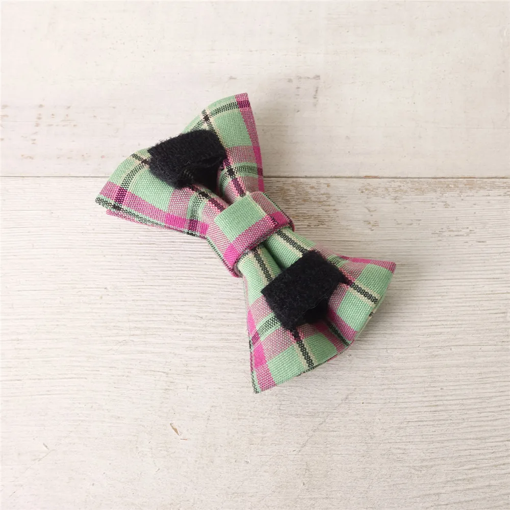 Colorful Tartan Cat Collar Personalized Name Adjustable Designer for Cats Mini Metal Buckle Bow Tie with Bell | Дом и сад