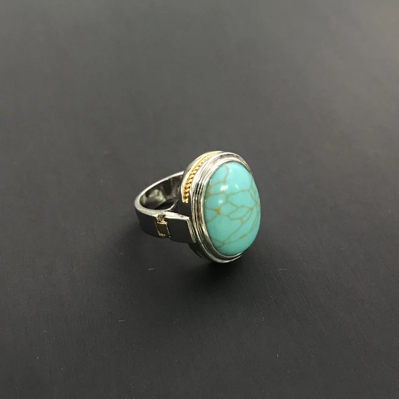 MENGYI богемное Винтажное кольцо с зеленым камнем овальной формы Женские Ювелирные