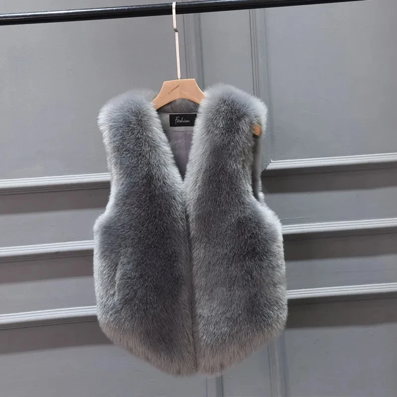 White Fur Vest Women's Short 2021 New Autumn And Winter Korean Short Imitate Fox Fur Vest Waistcoat Plush Fur Jacket