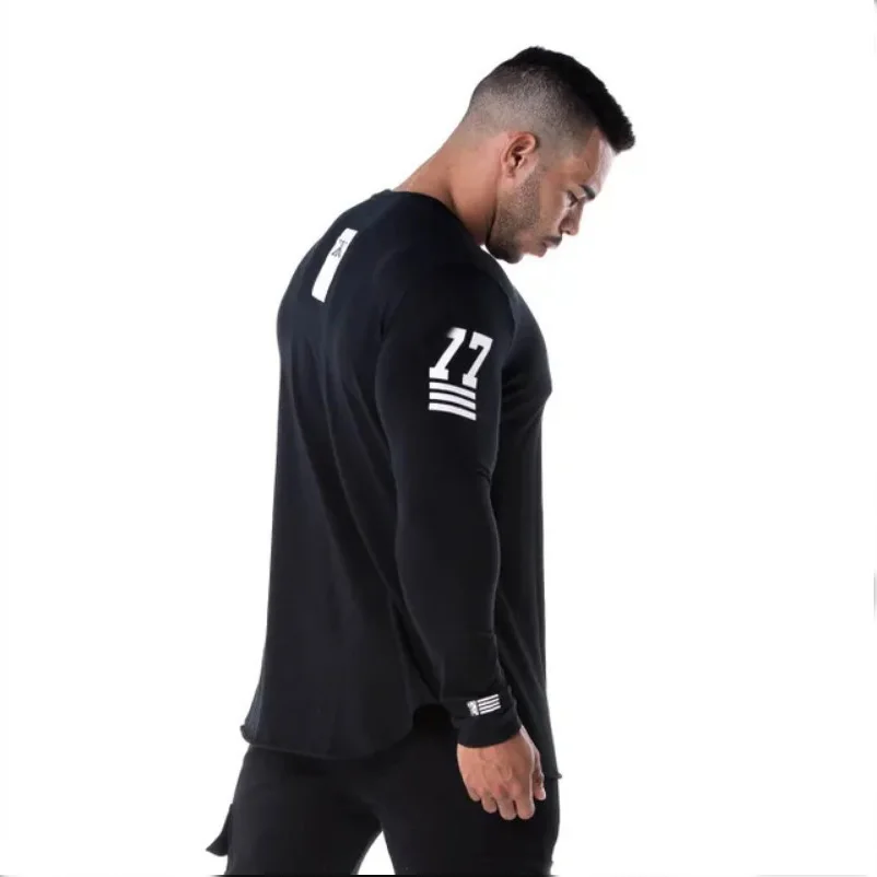 Футболка мужская Спортивная эластичная для фитнеса и бега топ с длинными