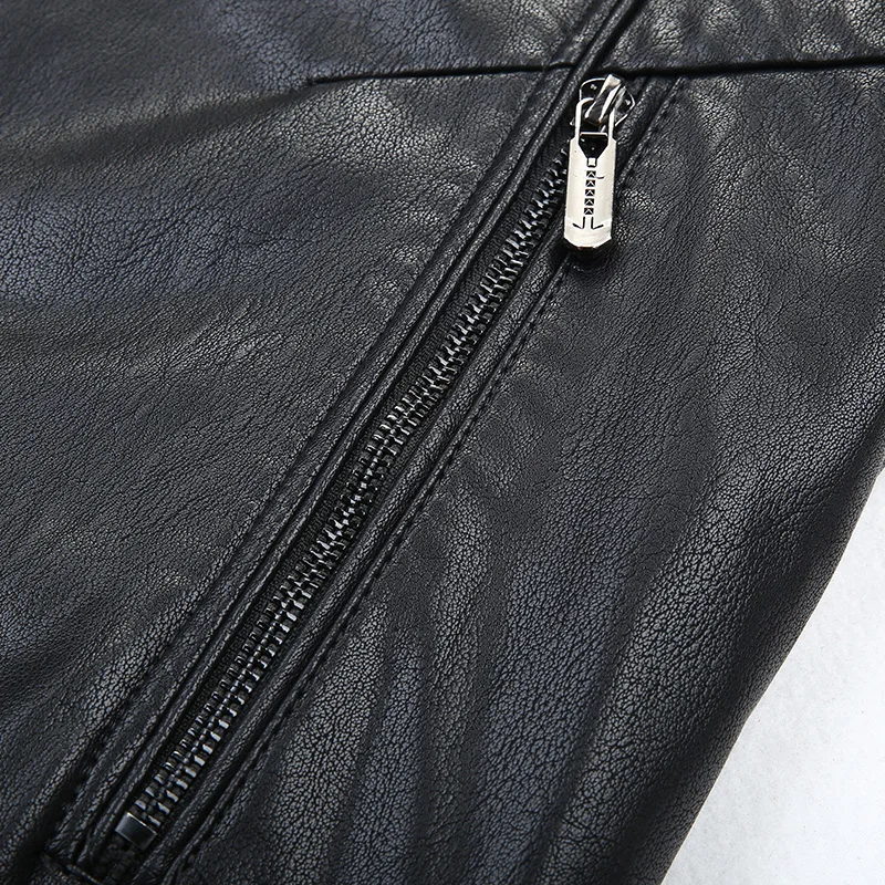 Мужская кожаная куртка из натуральной овечьей кожи с меховым воротником|Куртки