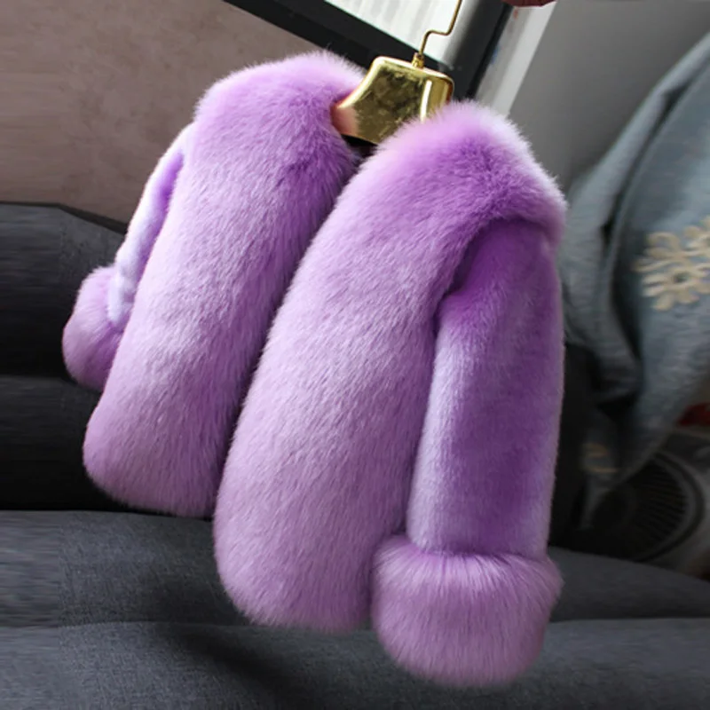 Детское меховое пальто для девочек элегантные куртки из искусственного меха