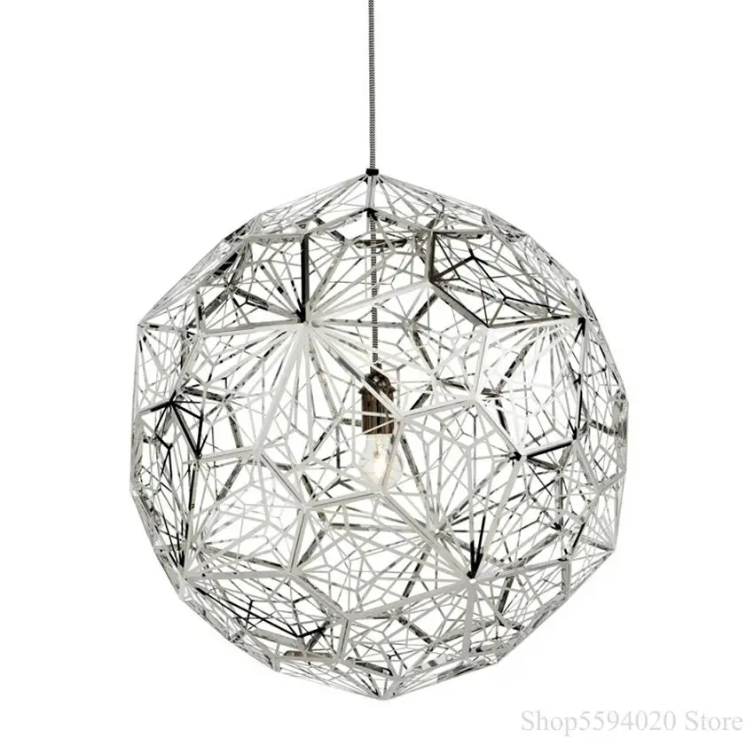 

Postmodern Pendant Lights Art Ball Stainless Steel Dining Room Hanging Lamp Bedroom Desktop Indoor Lighting Home Decor LED Bulbs