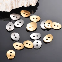 30pcs tainless steel oval tag double holes clasp connectors for bracelet necklace charm diy jewelry making findings accessories