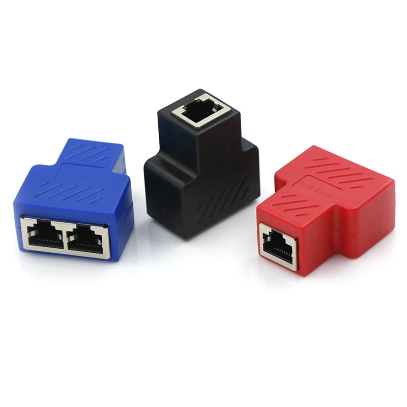 

RJ45 Splitter Adapter 1 To 2 Dual LAN Ethernet Socket Network Connections Splitter Adapter For PCB Board Welding Blue Black Red