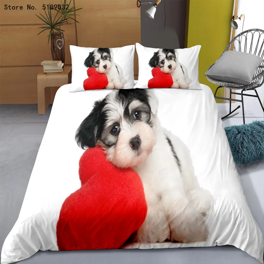 Детский набор пододеяльников для пуховых одеял с 3D принтом собаки льва волка