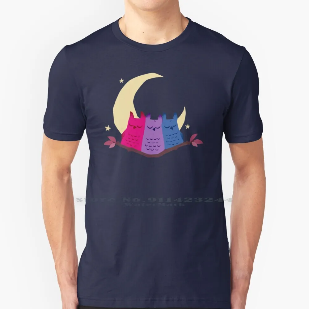 Футболка бисексуарная из 100% хлопка с совами бисексуалом
