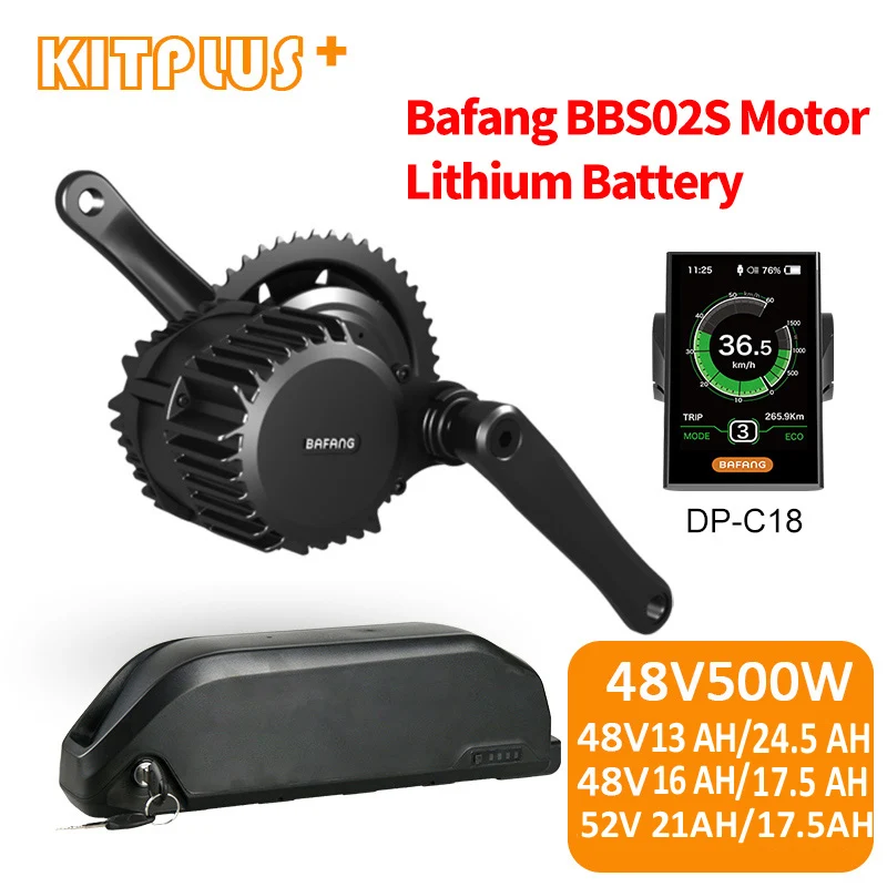 

Bafang 8Fun BBS02 комплект для электрического велосипеда 48 в 500 Вт комплект для электровелосипеда Средний привод с 48В/5В 13ач/16ач/17.5ач батарея для эле...