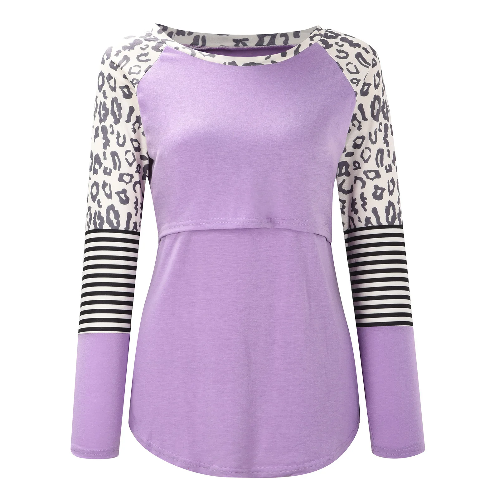 

Casual Maternity Tops Women Long Sleeve Nursing Patchwork Color Tops Breastfeeding Blouse Pregnancy Shirt Ropa Maternidad