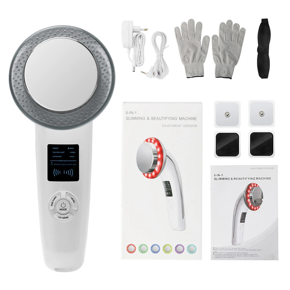 

Body Slimming Massager 6 in 1 EMS Infrared Ultrasonic Massager Ultrasound Slimming Fat Burner Cavitation Face Beauty Machine