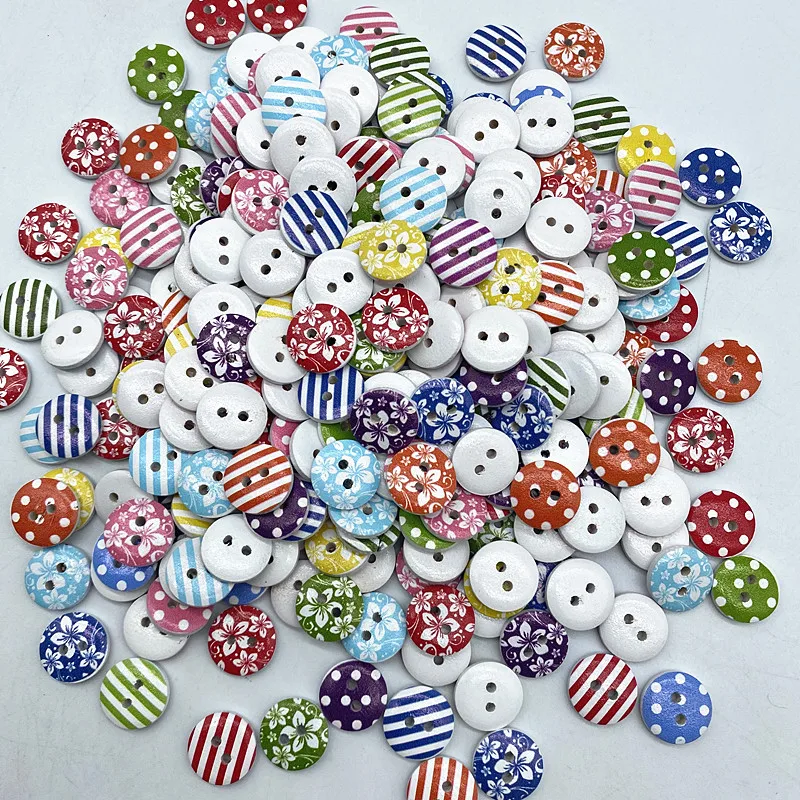 New15мм круглая пуговица с монограммой Рождественская полоса клетчатая любовь