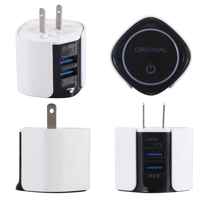 3.1a двойной Usb синий светодиодный свет телефон зарядное устройство адаптер