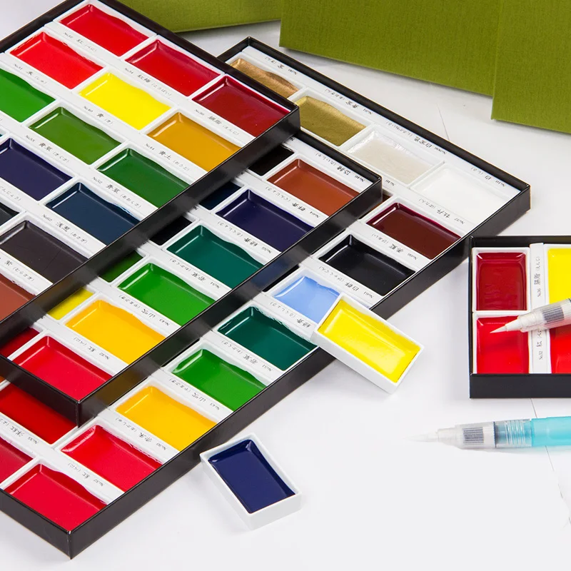 12/18/24/36 Цвета Kuretake Твердые акварельные Краски пигментные чернила для рисования