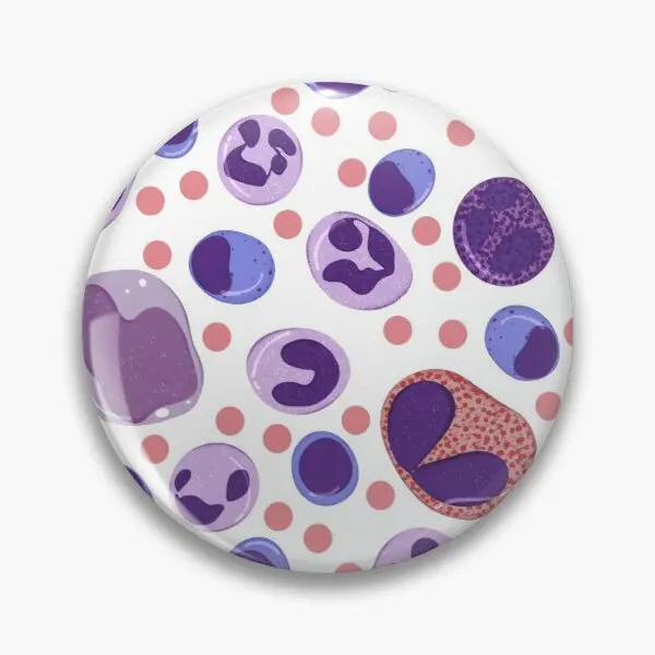 Большая белая брошь с изображением кровяных клеток [Индивидуальная регулировка]