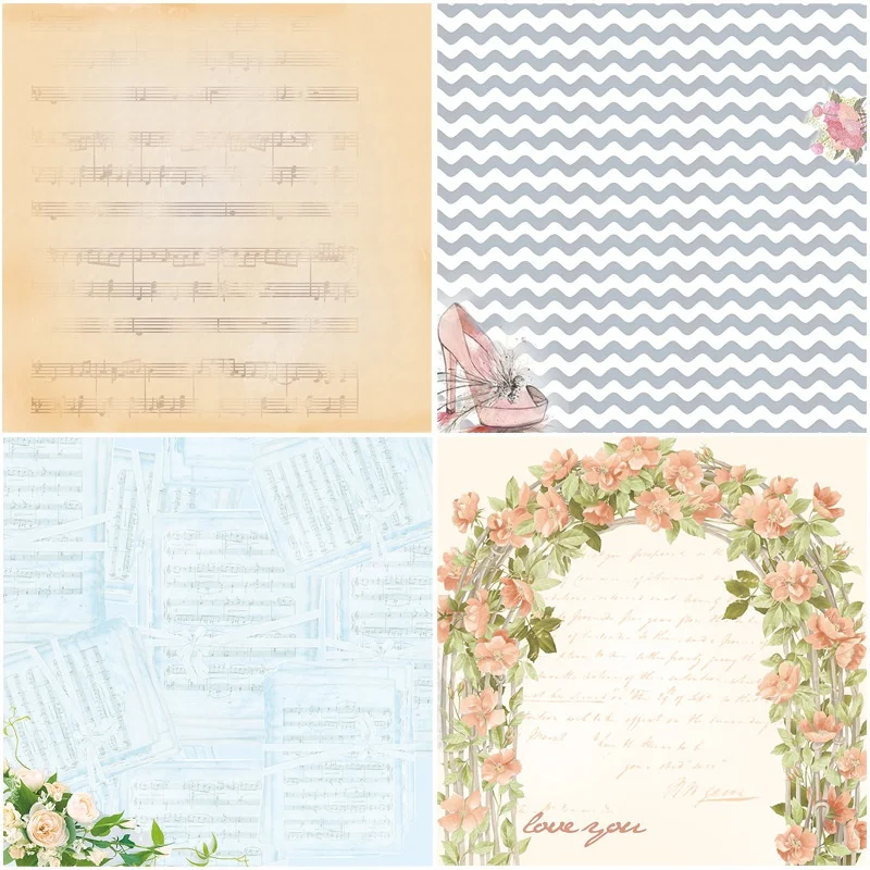 24 листа Цветочные бумажные подкладки режущие штампы искусство фон для