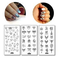 3pcs nail stamping plates set cartoon animal head flower series manicure stamping template image plates for diy nail decoration