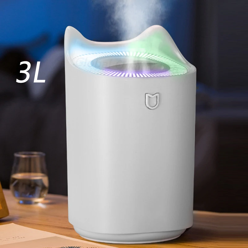 

3L Air Humidifier Double Nozzle Home Aroma Diffuser With Coloful Led Light Ultrasonic Usb Humidificador Aromatherapy Diffuser