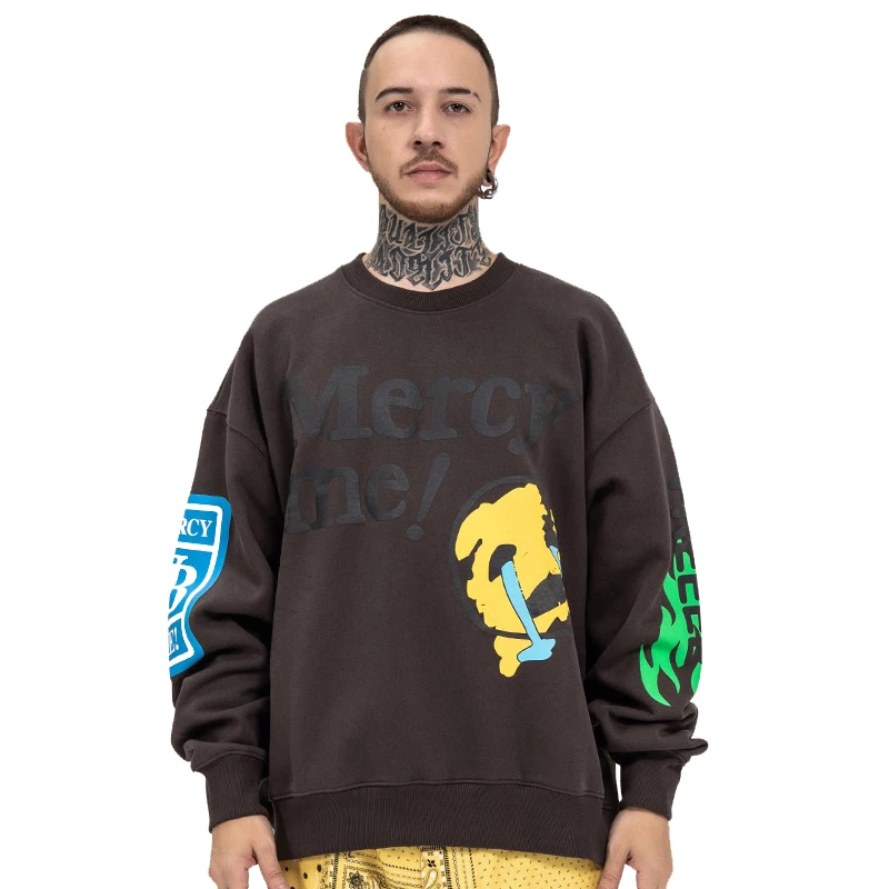 

Stranger Things Cartoon Smiley Pullovers Men Flame Print Fleece Sweatshirts Hip Hop Kanye Demon Sweatshirts Hoodies Men Clothing
