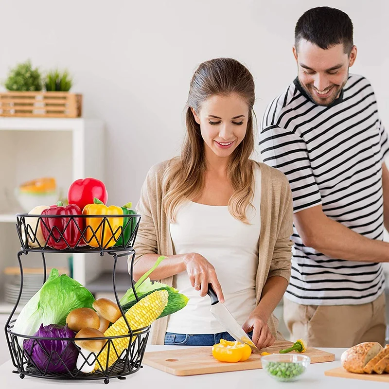 Tiered Fruit Bowls Orange Storage Stacking for Kitchen Countertop Food Bread Snack Counter Detachable Organizer | Дом и сад