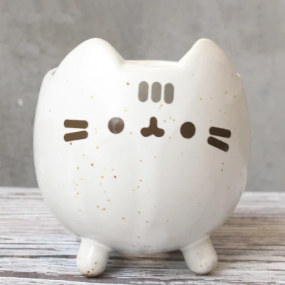 

Керамический цветочный горшок с кошкой