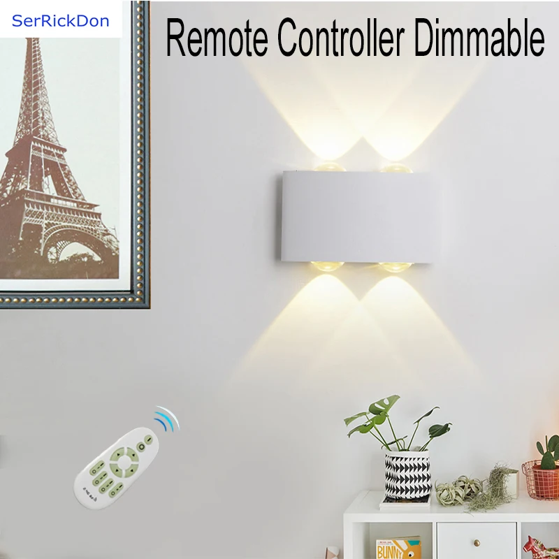 Приглушаемая светодиодная настенная лампа с дистанционным управлением для