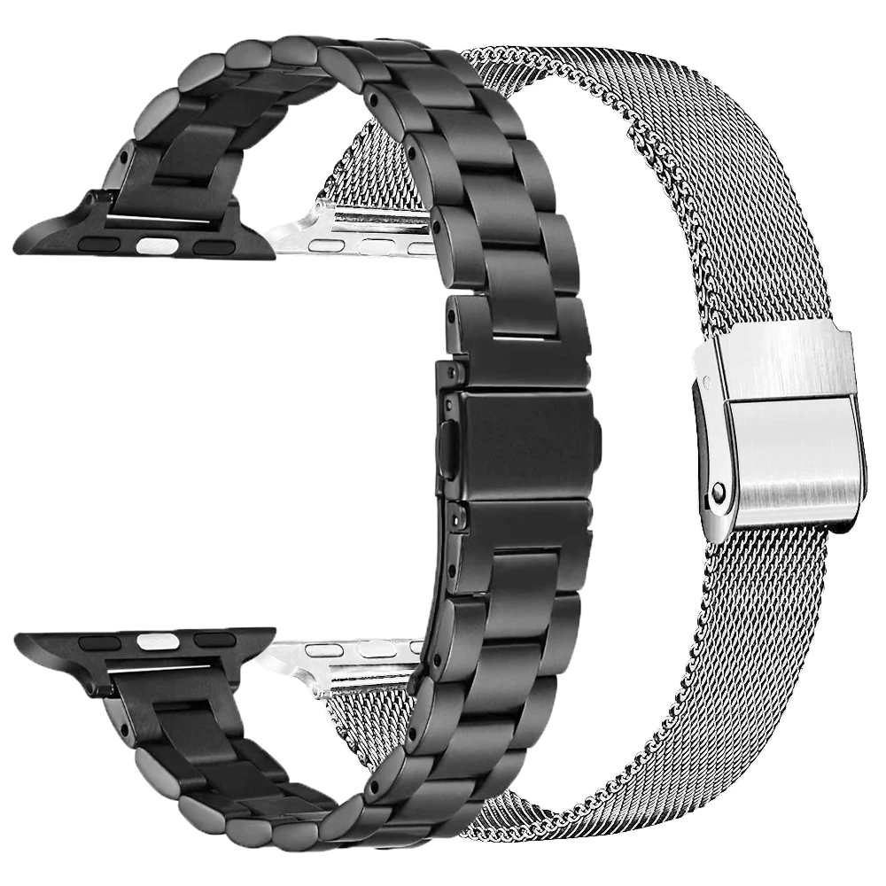 

Slim Metal Bands for Apple Watch Band 38mm 40mm 42mm 44mm Stainless Steel Thin Wristband Strap for iWatch SE Series 6/5/4/3/2/1