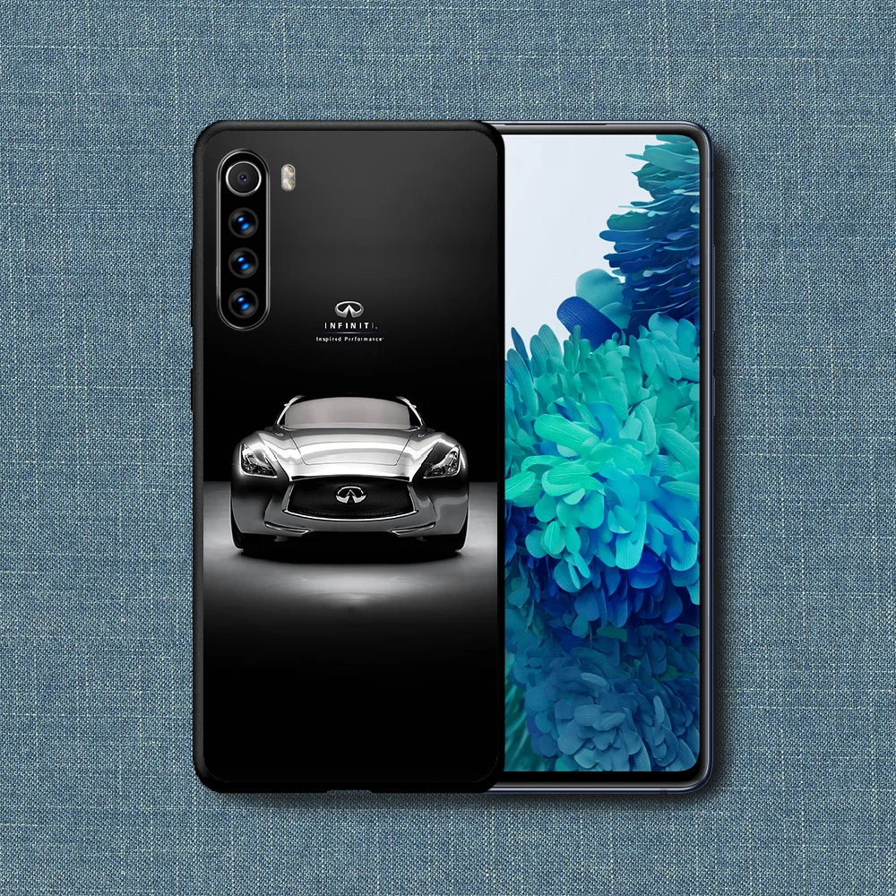 

INFINITI Luxurt Sport Car Phone Case For Xiaomi Redmi Note 7 8 8T 9 9S 4X 7 7A 9A K30 Pro Ultra black Back Pretty Hoesjes 3D
