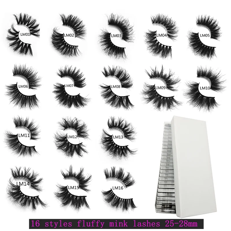

Rainsin Wholesale 5-50 Pairs LM 25mm Messy Fluffy 3d Mink Lashes Makeup 5D Dramatic Long Natural Eyelashes Wholesale Eyelash