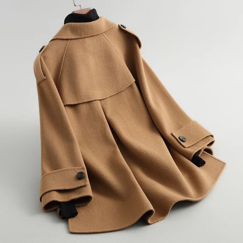 Повседневное шерстяное пальто женская однотонная новая осенне-зимняя куртка