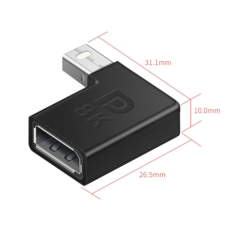 8K 60Hz DisplayPort DP 1.4 Cable Adapter 4K 144Hz Display Port Male to Mini Displayport Female Converter for PC computer