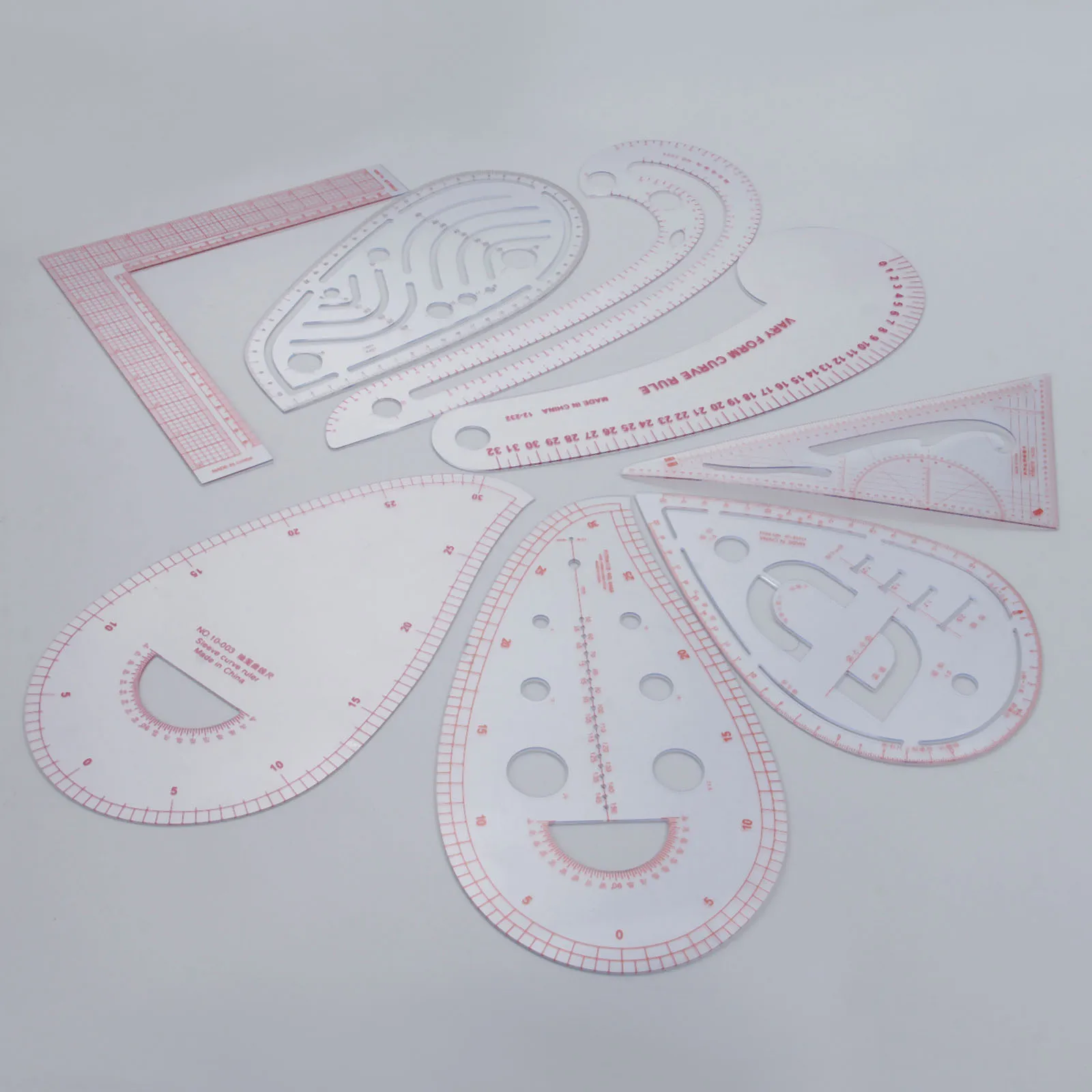 

Полезная швейная линейка, многостильная форма запятой, французская кривая, пластиковая Метрическая линейка, портной чертеж, ремесло, измер...