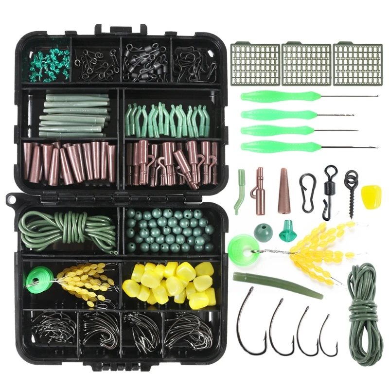 

448D 275 Pcs/Box Multifunctional Carp Fishing Accessories Kit With Fishing Tackle Box Jig Hooks Fishing Swivels Snaps Tools