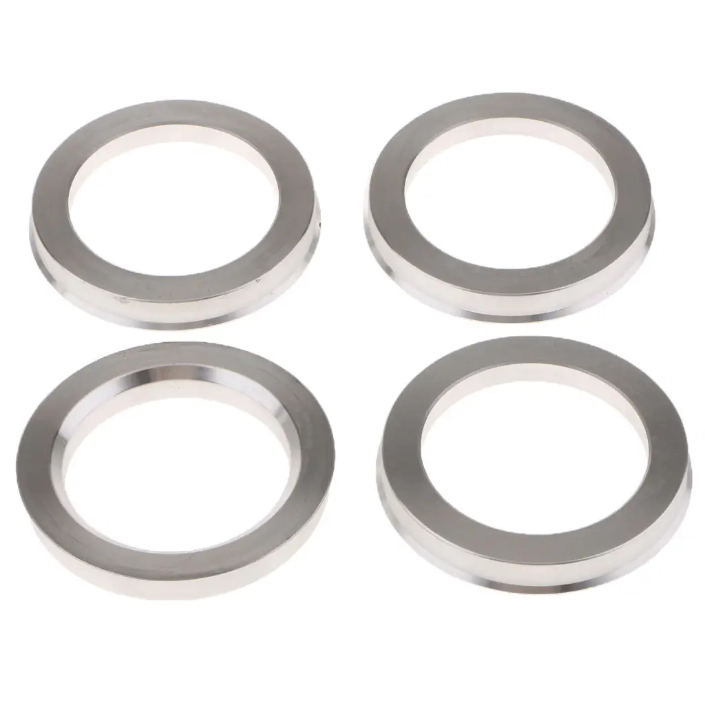 

4 шт., серебристые проставки для колес из алюминиевого сплава, от 73,1 до 54,1 мм
