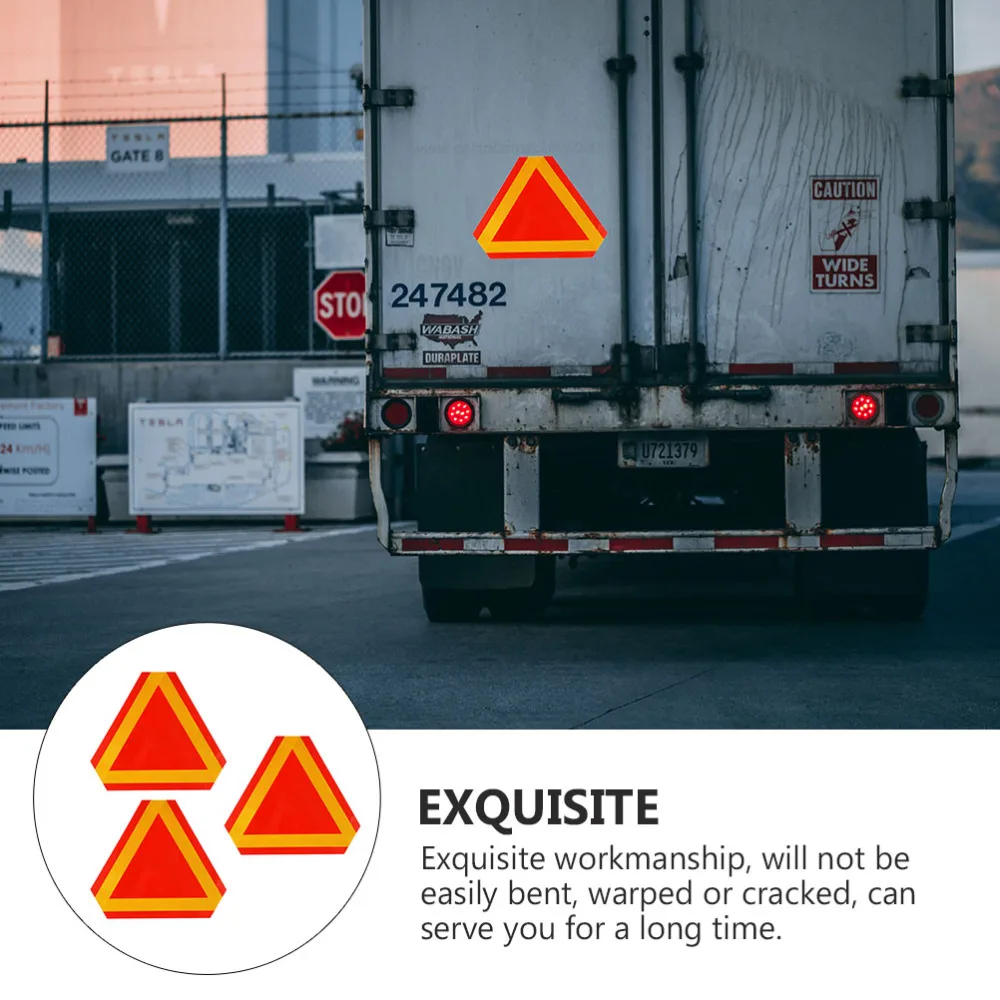 

3pcs Practical Slow Moving Car Sign Warning Triangle Sign Reflective Board