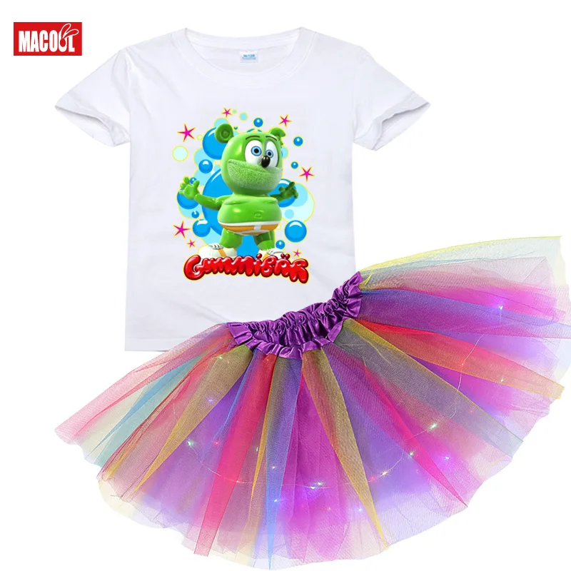 Rainbow Tutu Dress for Girls Clothing Set Summer Birthday Outfit Girls Toddler Baby Skirt Set Party Princess Summer Clothes Kids