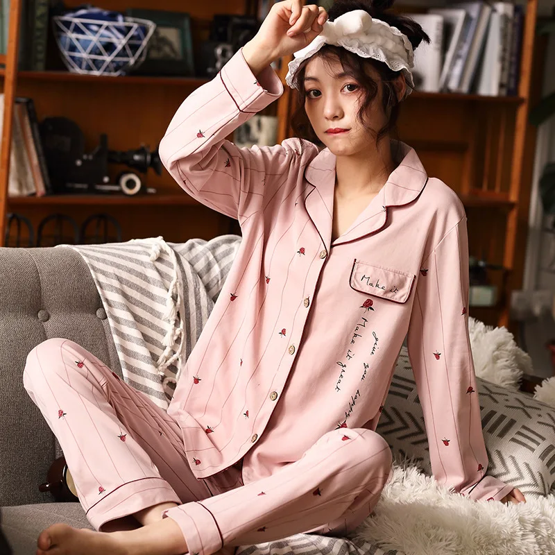 

Sets Women Oversize 3XL Soft Fall Lovely Korean Fashion Pregnant Ladies Homewear Long Sleeve Chic Femme Pijamas Sleepwear Pajama