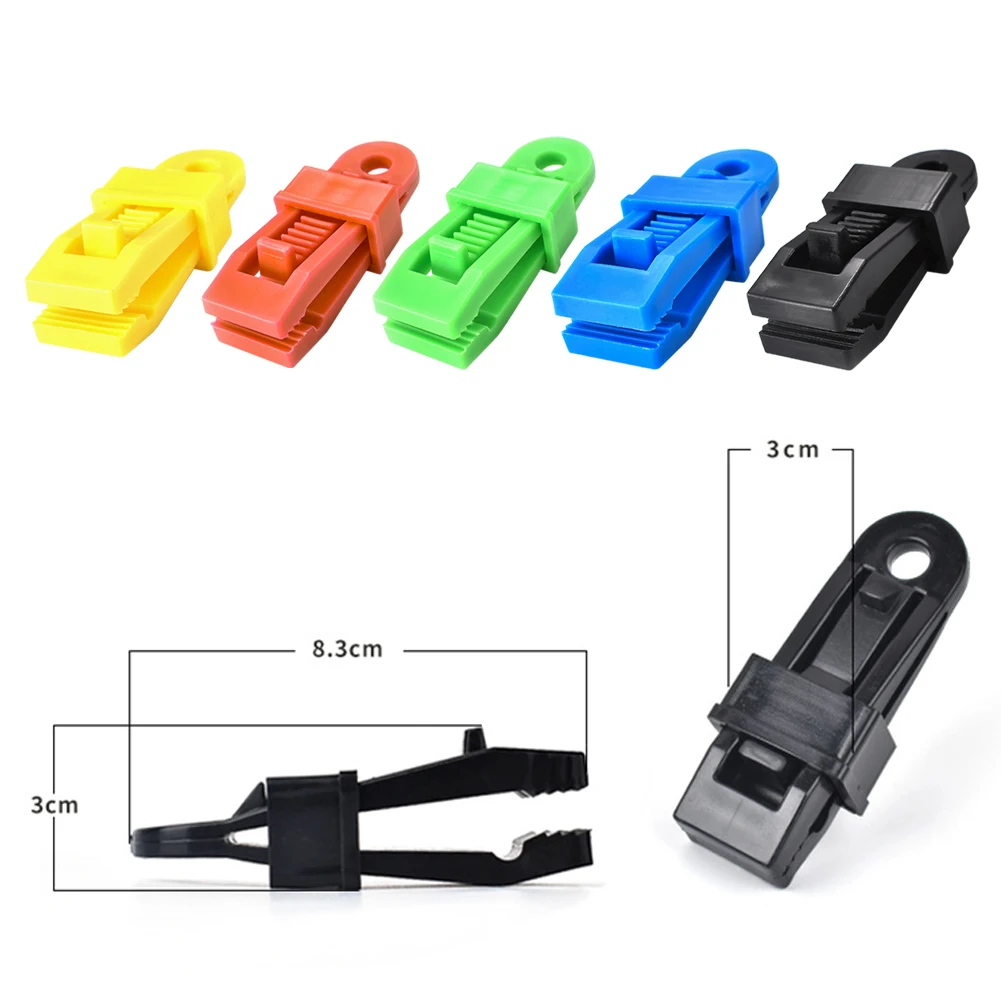 

10pcs Outdoor Camping Large Awning Canopy Pull Point Hook Multi-functional Practical Durable Buckle Tent Barb Clips