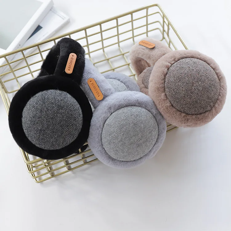 Уплотненные наушники из кроличьей шерсти для мужчин и женщин зимние плюшевые