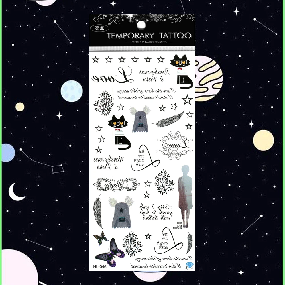 5 шт./лот тату на День святого Валентина с бабочками милые татуировки принцессы