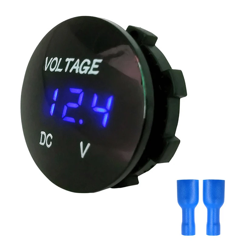 5 цветов beler вольтметр Мини DC 12V 24V Водонепроницаемый круглый Панель светодиодный
