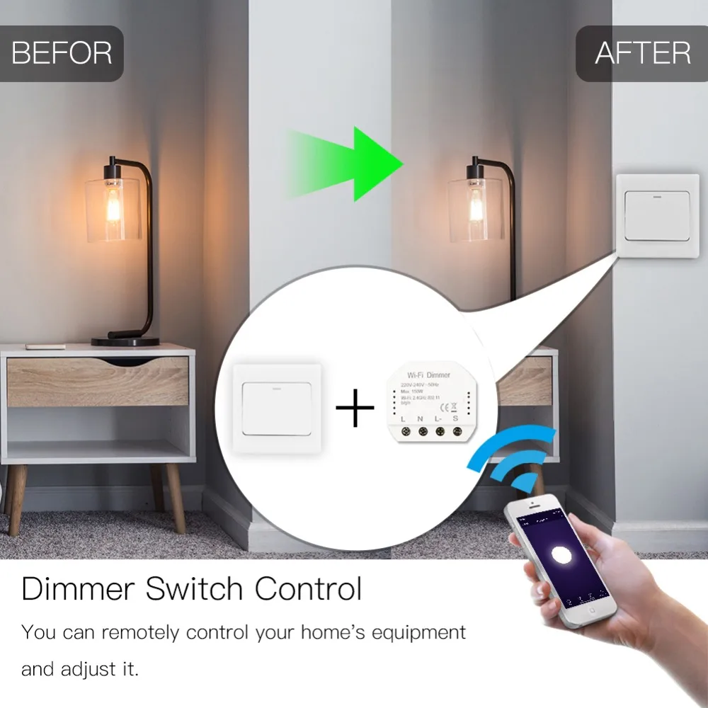 DIY умный WiFi светильник светодиодный диммер Smart Life/Tuya APP пульт дистанционного управления 1/2 переключатель, работает с Alexa Echo Google Home