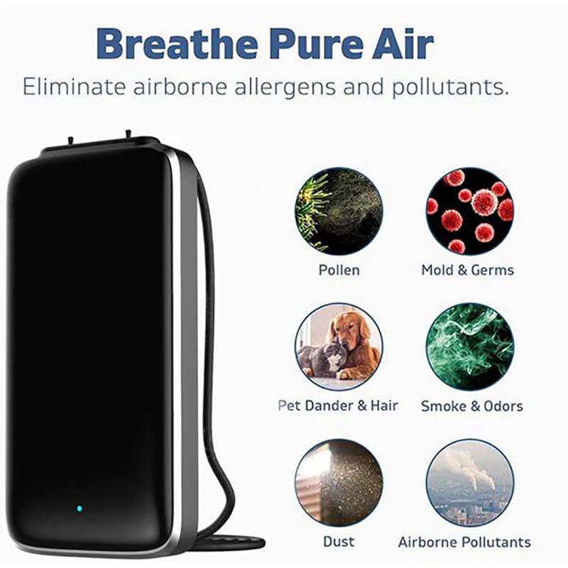 Персональный воздухоочиститель ожерелье с носимым воздухоочистителем