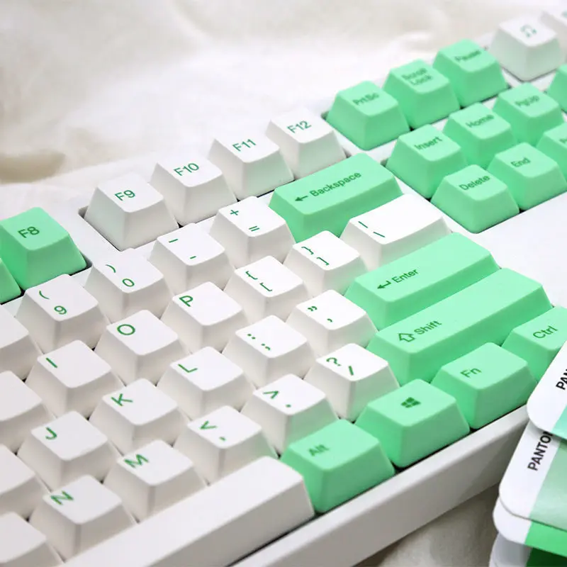 

108-key Varmilo Green and White Keycaps PBT Sublimation Cherry Profile Mechanical Keyboard Keycaps for Cherry MX Switch ANSI 60