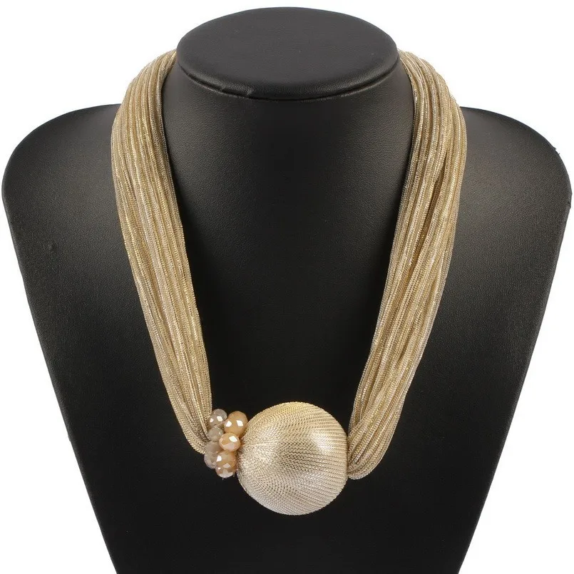 Big Bead Ball Pendant Silk Rope Chain Imitation Pearl Statement Necklace for Women New Crystal Collar Choker Jewelry | Украшения и