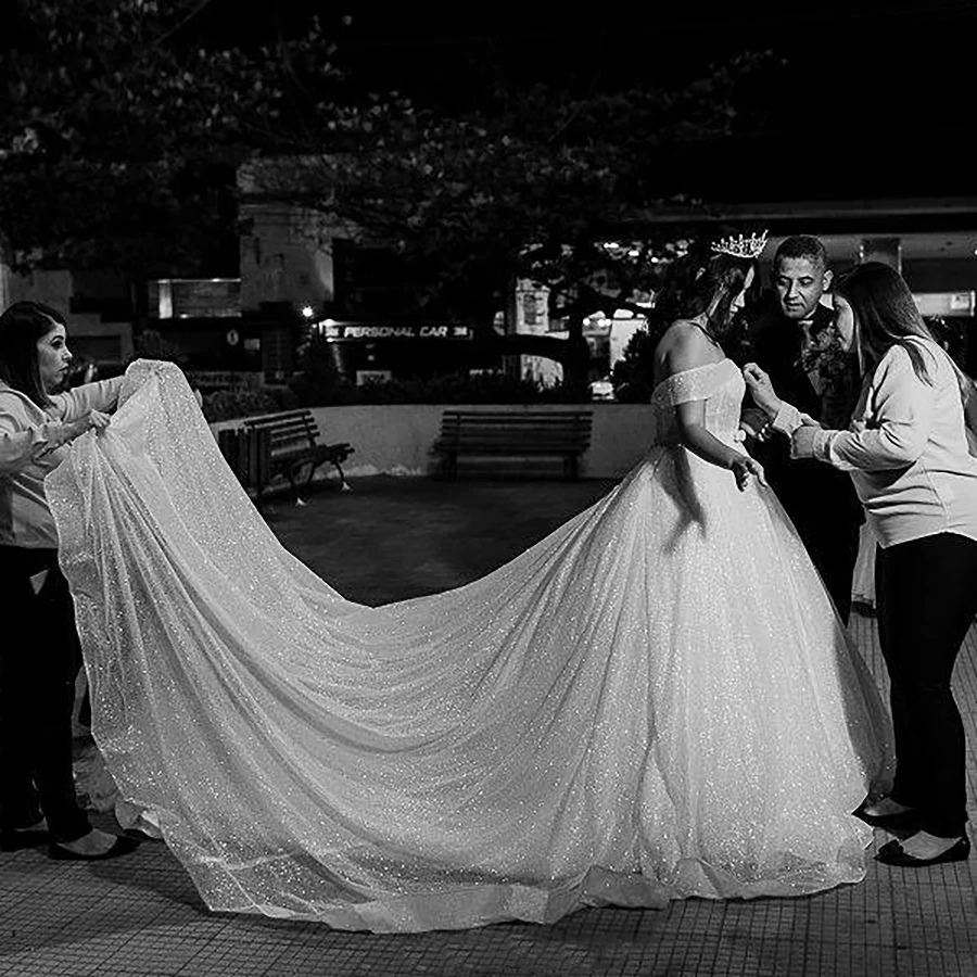 Новинка Эксклюзивное свадебное платье блестящее цвета шампанского и слоновой