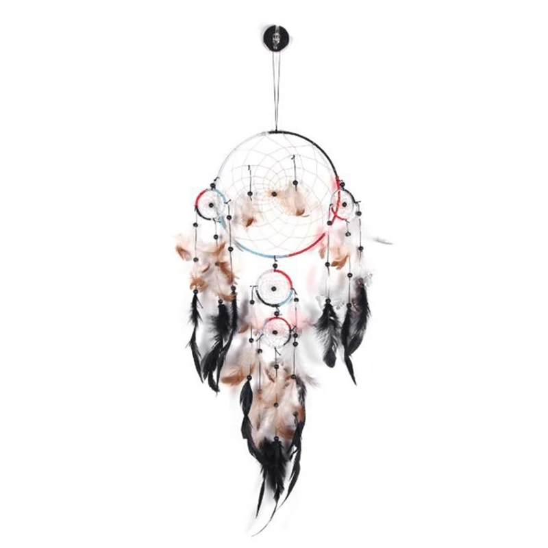 

Handmade Dream Catcher Net with Feathers Wall Hanging Dreamcatcher Craft Gift Christmas Decoration for Home - 65cm
