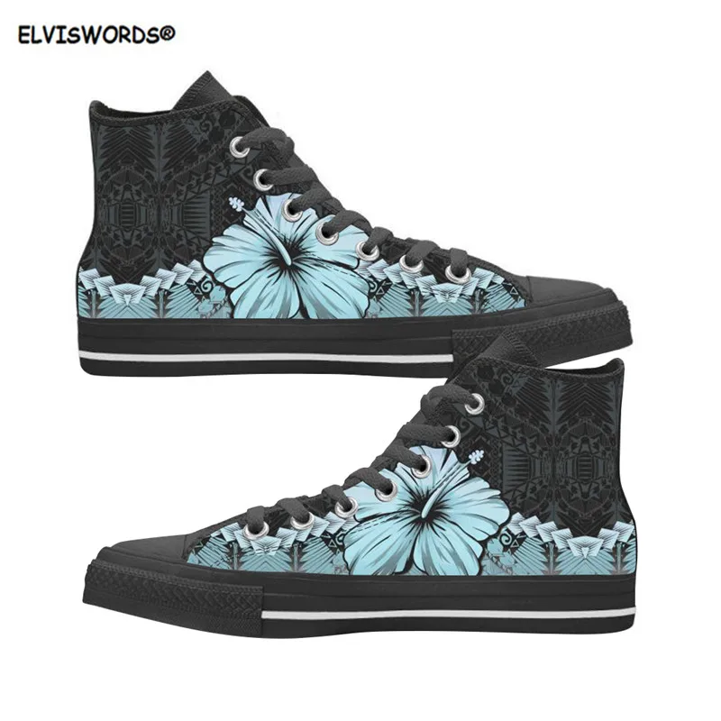 

Женские туфли ELVISWORDS, классический дизайн Polyneisan Hibiscus, высокий стиль, женская обувь на шнуровке, на плоской подошве, новинка