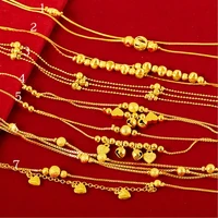 women 24k gold filled anklets 29 styles gold plated star heart moon bell anklet for girl yellow gold anklets for female